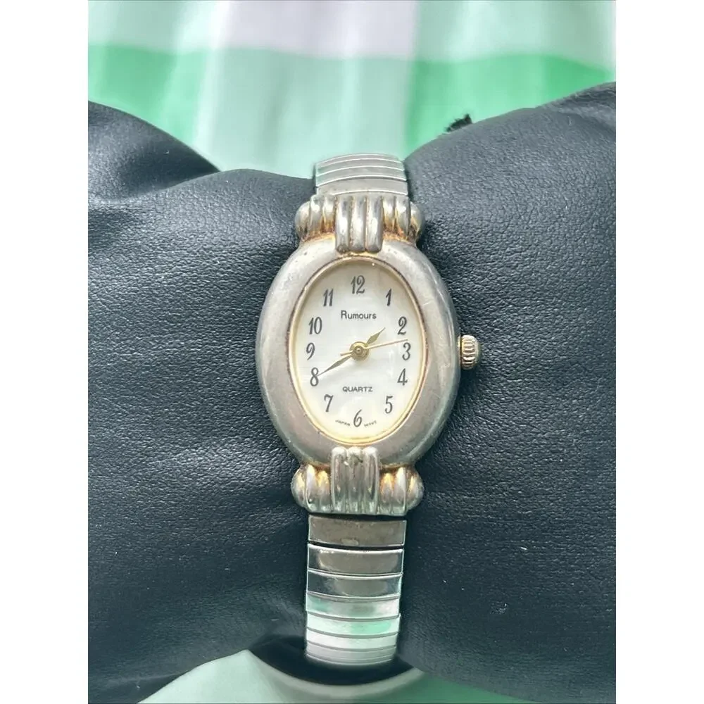 Rumours Silver Tone Women’s Stretch Band Quartz Watch